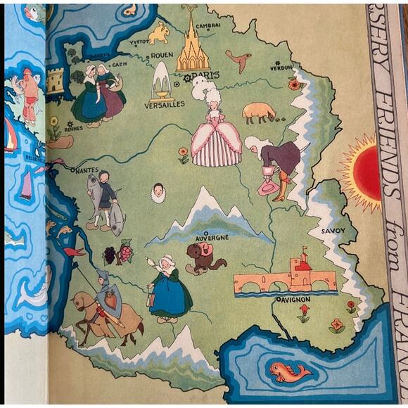 1927 Nursery Friends From France My Travelship For Children Nursery Rhymes - Picture 5 of 6